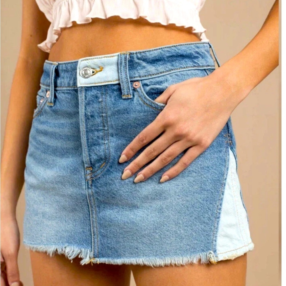 We The Free Light Blue Denim Skirt Size 26
